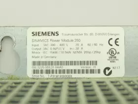 6sl3225-0be31-5aa0 Siemens Sinamics Ac Drive 480v 25hp 18.5kw 36a #2