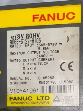 A06b-6127-h105 Siemens Fanuc Aisv 80hv Servo Amplifier #2