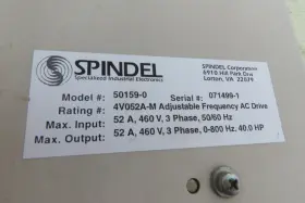 50159-0 Spindel Master Ac Motor Drive 40hp 460v 52a 800hz #2