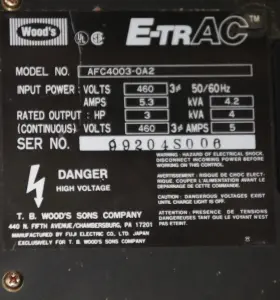 Afc4003-0a2 Tb Woods E-trac 3 Hp 460v Drive