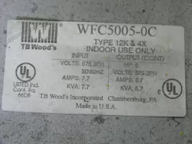 Wfc5005-0c Tb Woods 12k And 4x Ac Inverter Drive 6.7/7.7 Amp 575 Vac 5 Hp 3 Ph #3
