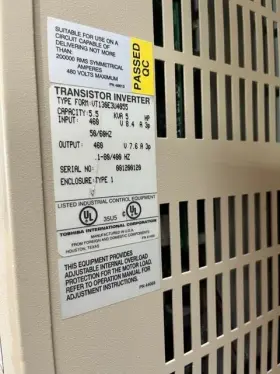 Vt130e3u4055 Toshiba E3 5.5 Kva Variable Torque Adj Speed Drive With Disconnect #3