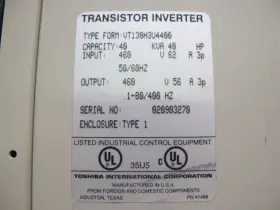 Vt130h3u4400 Toshiba H3 Tosvert-130 Transistor Inverter Drive 40-hp 460v 40kva #2