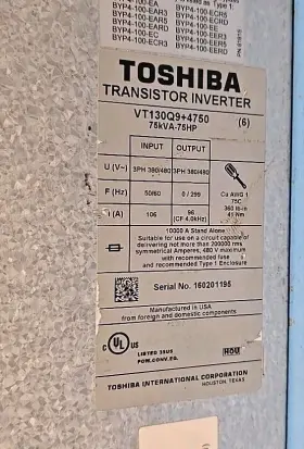 Vt130q94750 Toshiba Vt130q9 4750 Q9 Plus Transistor Inverter Drive 75kva 75hp 380/480v #2
