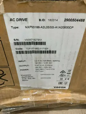 Nxp00106a2l0sssa1a20000cp Vacon Ac Drive Vfd #2