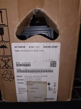 Vacon Vacon0100-3l-0003-2-r02 General Purpose Ac Drive 208-240v 0.75hp