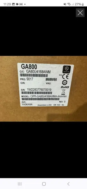 Yaskawa Ga80u4168awm New In The Box Ga800 Ac Drive 3-phase 480v P/n