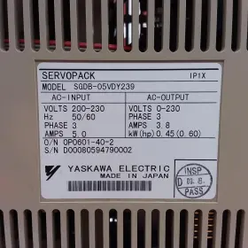 Sgdb-05vdy239 Yaskawa Servo Drive 3 Phase 3a 200-300v 50-60hz Used #2