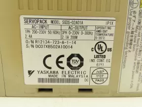 Sgds-02a01a Yaskawa Ac Motor Drive 1ph 230v 2.4a In 3ph 0-230v 0-300hz 200w Out #2