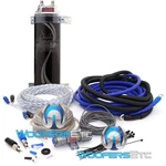 Pkg Power Bass ASC1.2 Digital Voltage Farad Capacitor + 4 Gauge Wire Amp Kit. Fixed Price $79.99.