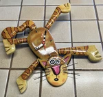 Allen Designs Studio Whimsical Tabby Cat 10" Retro Wall Clock Works Please Read. Fixed Price $50.00.