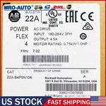 Allen-bradley 22A-B4P5N104 Powerflex 0.75 Kw Hp Ac Drive Us Free Tax. Fixed Price $606.64.