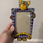 Allen Designs Kitty Cat Mouse Photo Picture Frame Whimsical Funky Colorful. Fixed Price $18.00.