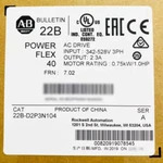 Allen-bradley 22B-D2P3N104 Powerflex 40 0.75KW 1HP Ac Drive In Box 22BD2P3N104. Fixed Price $324.99.