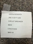 Airpax/sensata Circuit Breaker 200A 3-POLE P/n JAE-3-32771-200. Fixed Price $400.00.