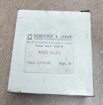 Benedikt & Jager MU25-0,63 Manual Motor Starter 0.25-0.63 Amp. Fixed Price $145.00.