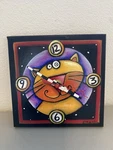 Whimsical & Colorful Allen Designs Cat Clock Wall Michelle 2005. Fixed Price $44.40.
